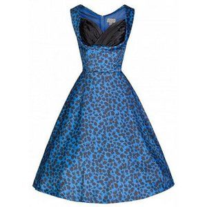 Lindy Bop Blue Cheetah Ophelia Dress